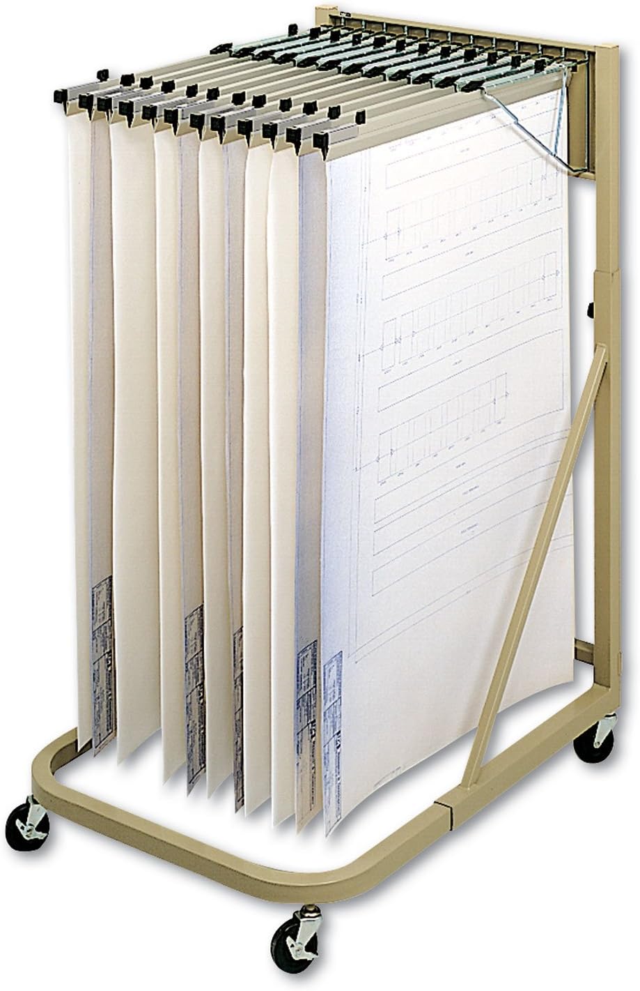 Safco 5026 Mobile Stand, Store Large Documents, Plans, Blueprints, CAD Drawings and More, 4 Rolling Caster Wheels