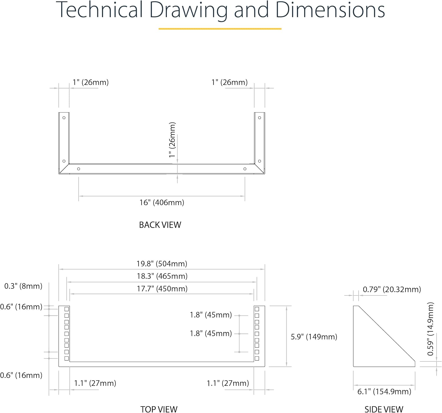 StarTech.com 19in Steel Vertical Wall Mount Rack Bracket