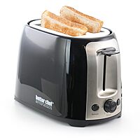 BETTER CHEF 2-Slice Wide-Slot Cool-Touch Toaster with Reheat & Defrost and Stainless-Steel Accents