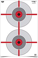BIRCHWOOD CASEY 23" x 35" Eze-Scorer Double Bull's-Eye Shoot-Up Brilliant White Paper Targets for Indoor and Outdoor Use