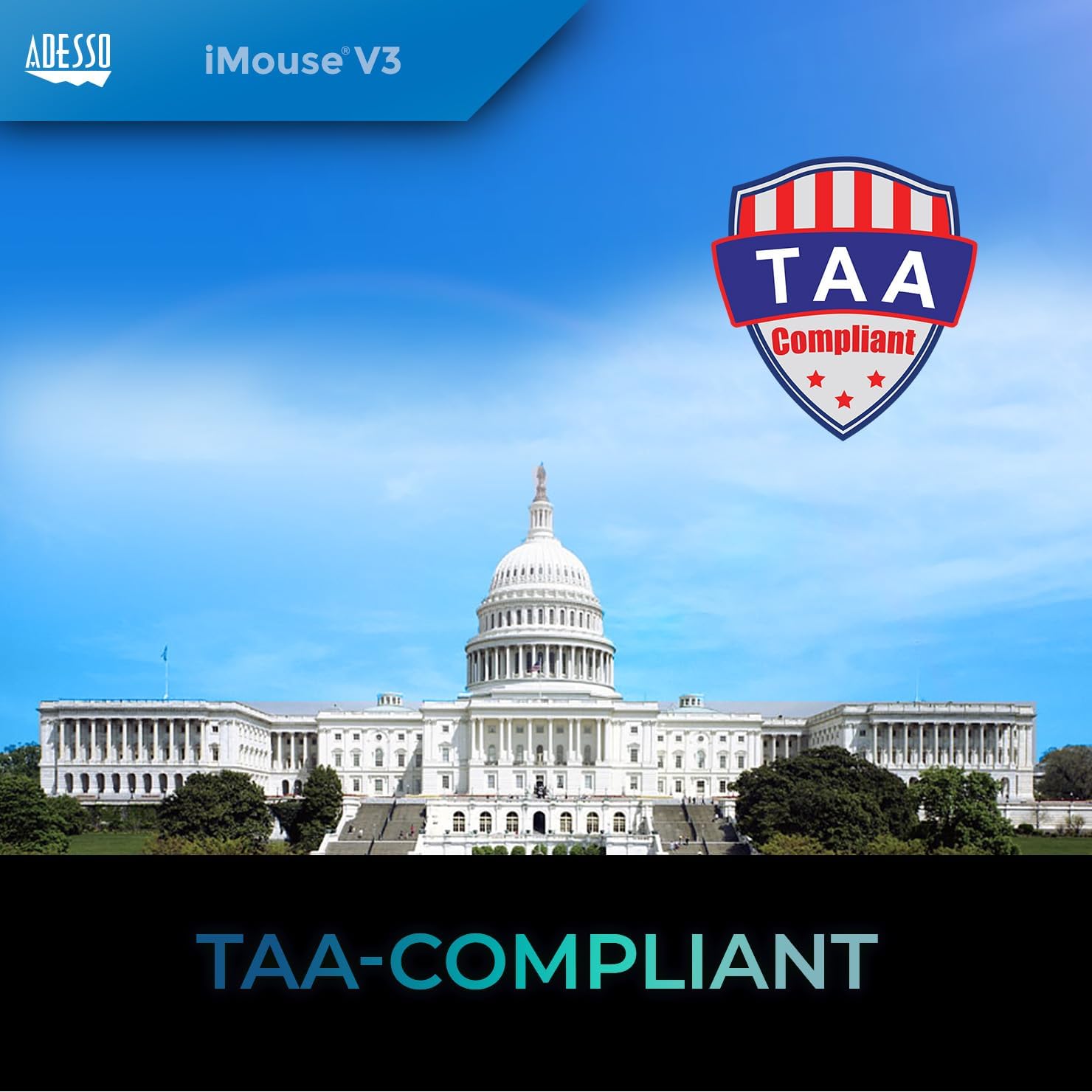 iMouse V3-TAA USB Adjustable Wrist Angle Vertical Ergonomic Mouse Made in Taiwan (TAA Compliant)