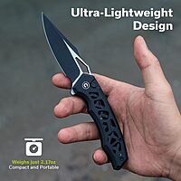 CIVIVI Anaaki Folding Pocket Knife 2.98\" Nitro-V Blade Aluminum Skeletonized Handle