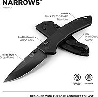 Benchmade - Narrows 748 EDC Knife with Black DLC Titanium Handle (748BK-01)