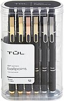 TUL BP Series Retractable Ballpoint Pens, Medium Point, 1.0 mm, Black Ink