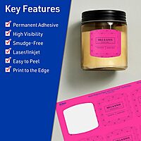 Avery Printable Arched Square Labels with Sure Feed Technology, Print-to-The-Edge, Laser/Inkjet