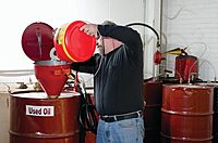Justrite 2.6 Gallon Drum Funnel for Flammables with Emergency-Fusing Self-Closing Cover, Flame Arrester