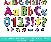 Barker Creek Letter Pop-Out Set, 2" & 4" Neon, Set Includes 255 4" and 676 2" Letters, Numbers & Punctuation Marks