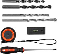 Mount-It! Universal TV Mount Installation Kit, 7-Piece Set Includes 2 Wood Drill Bits, 2 Concrete Drill Bits, 1 Stud Finder with Bubble Level, 1 Tape Measure, 1 Philipps Screwdriver