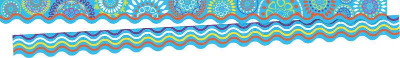 Barker Creek Double-Sided Scalloped Edge Border 2-Pack, Moroccan, Trim Out Bulletin Boards and Create Colorful Displays with 78' of Designer Double-Sided Border, 2.25" x 78' (3703)