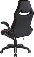 OSP Home Furnishings Xeno Ergonomic Adjustable Faux Leather Gaming Chair with Integrated Headrest and Airflow Cooling Material