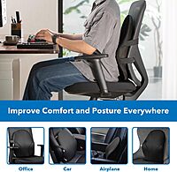 Mount-It! Office Chair Lumbar Support Cushion with Memory Foam