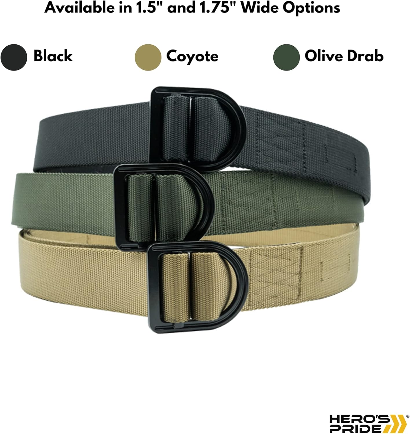 HERO'S PRIDE Tactical Duty Belt, High-Grade Nylon Webbing
