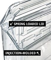 Azar Displays Single-Pocket Wall Files, Adhesive Tape Mount, 7inH x 14-3/4inW x 3inD, Clear, Pack Of 4 Files