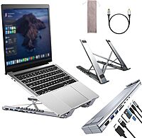 Laptop Docking Station Stand with USB-C 4K HDMI 8 Ports
