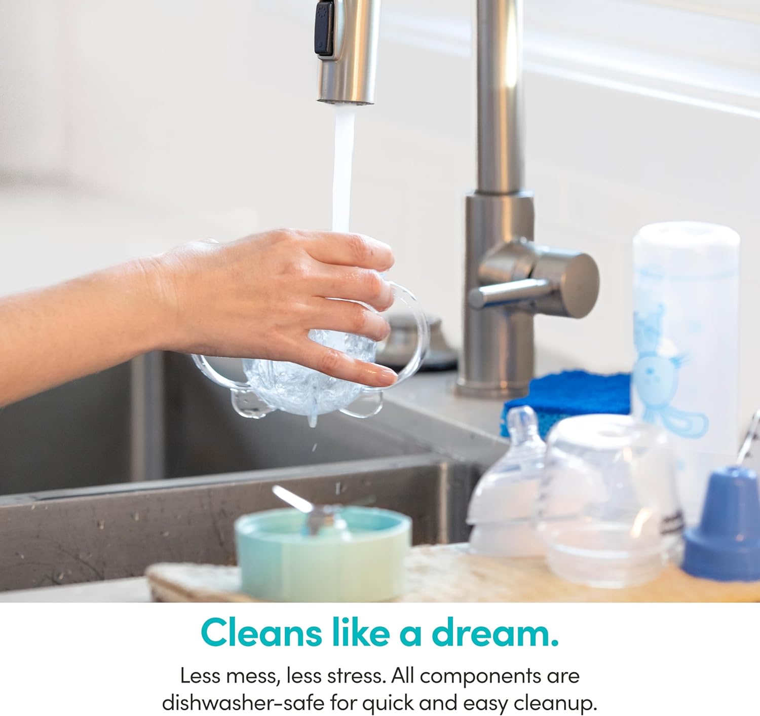 NutriBullet NBY-50100 Baby Complete Food-Making System, 32-Oz, White, Blue, Clear 32-oz.