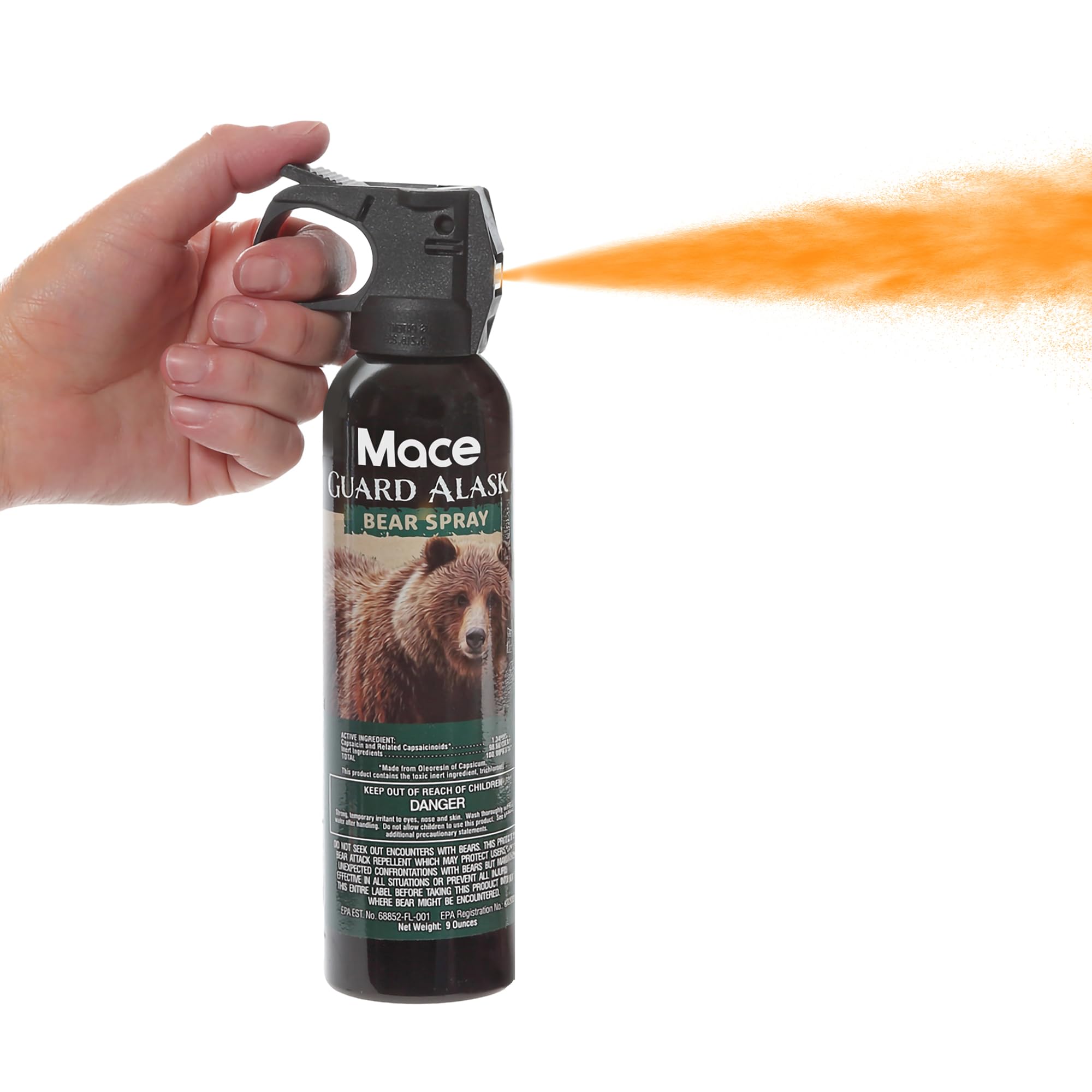Mace Brand Guard Alaska Bear Deterrent Self Defense Spray, 9.17 oz, 20 Feet Range, Max Strength 20% OC Wildlife Safe Formula