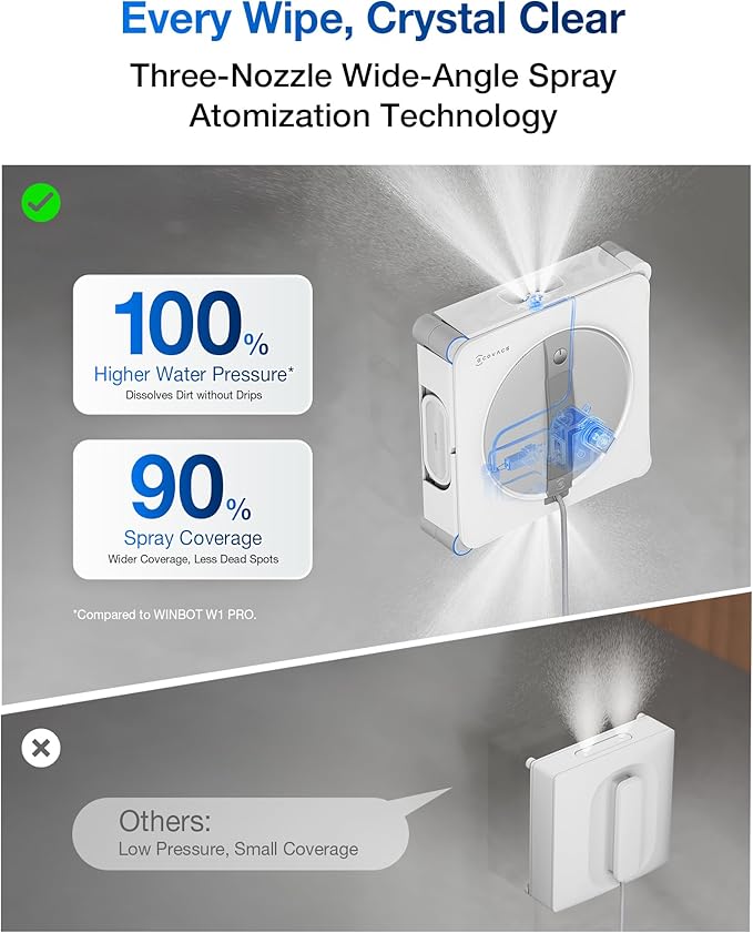 ECOVACS WINBOT W2S Smart Window Cleaner - 8000Pa Suction, 110 min Runtime
