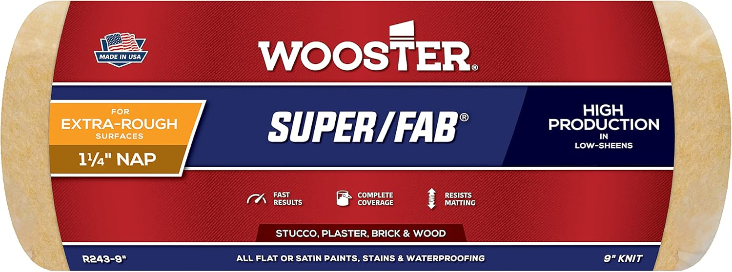 Wooster Brush R243-9 Super/Fab Roller Cover, 1-1/4-Inch Nap, 9-Inch 9 Inch