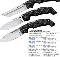 Cold Steel Voyager Large Folding Knife with Griv-Ex Handle and Tri-Ad Lock