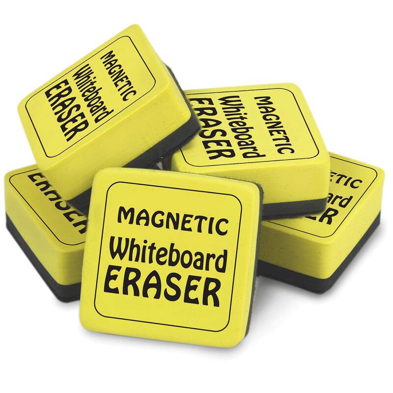 The Pencil Grip TPG355BN Magnetic Whiteboard Eraser, 2" x 2", Yellow, 12 Per Pack, 2 Packs