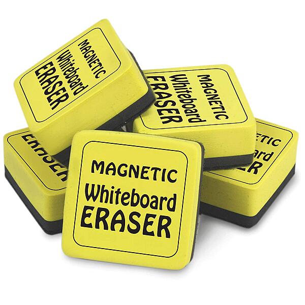 The Pencil Grip TPG355BN Magnetic Whiteboard Eraser, 2" x 2", Yellow, 12 Per Pack, 2 Packs