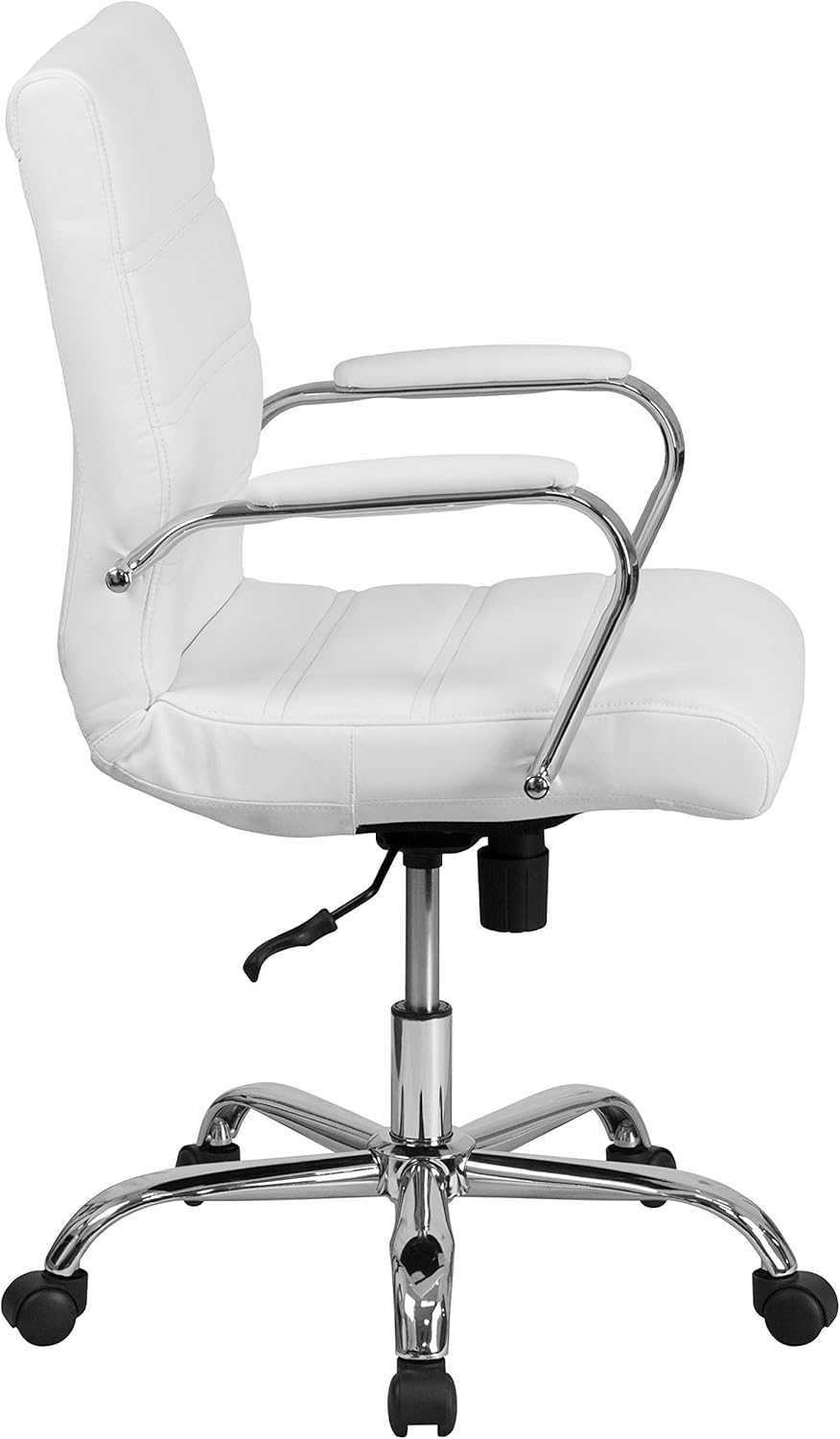 Flash Furniture Whitney Mid-Back Swivel LeatherSoft Desk Chair with Padded Seat and Armrests