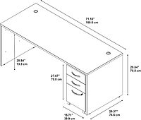 Bush Business Furniture Series C 72W x 30D Office Desk with Mobile File Cabinet