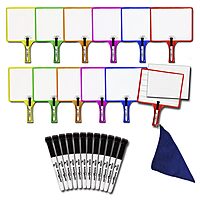 KLEENSLATE Customizable Dry-Erase Whiteboards, 12 Pack, Assorted Colors