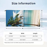 Beach and Palm Tree Printed Microfiber Quick Dry Bath Towel 31.5"X63" - Absorbent, Soft, and Perfect for Travel, Beach
