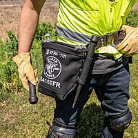 Klein Tools 5416TFR Tool Bag, Flame Resistant Canvas Bag for Bolt Storage with Double Reinforced Bottom and Tunnel Connect