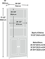 SAUDER Cottage Road 72in Library Bookcase with Doors and Adjustable Shelves