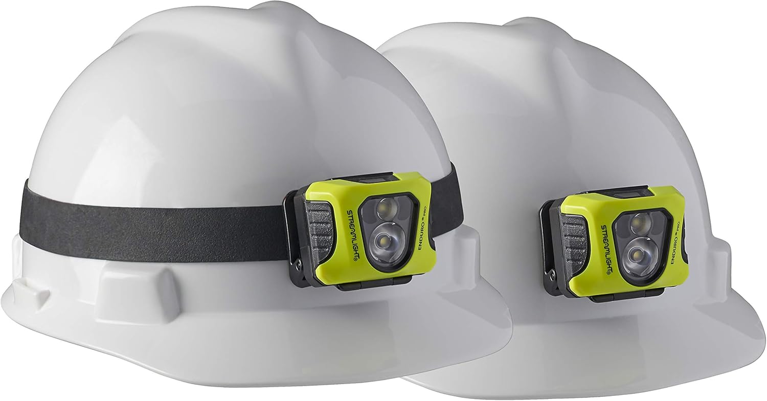 Streamlight 61436 Enduro Pro 200-Lumen USB Rechargeable LED Headlamp with Elastic Head Strap, Rubber Hard Hat Strap