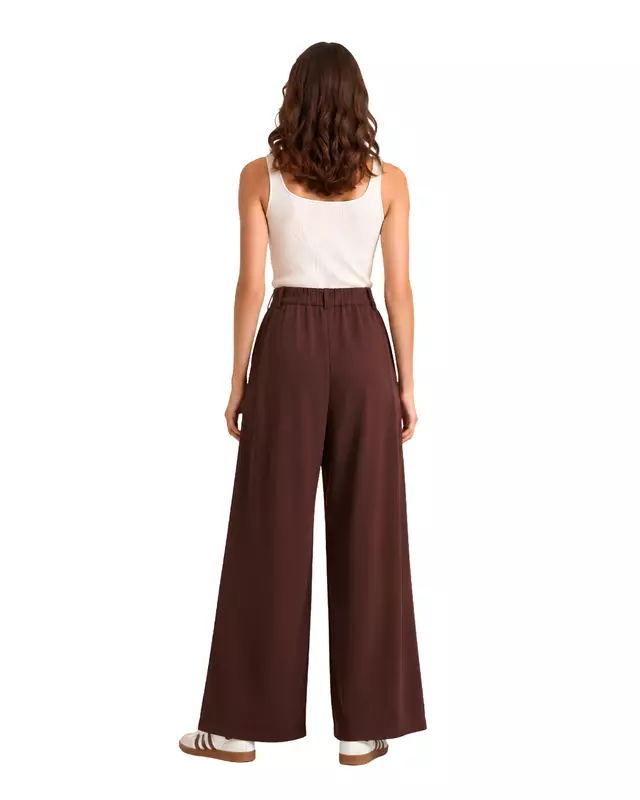 High-Waisted Wide-Leg Tailored Pants