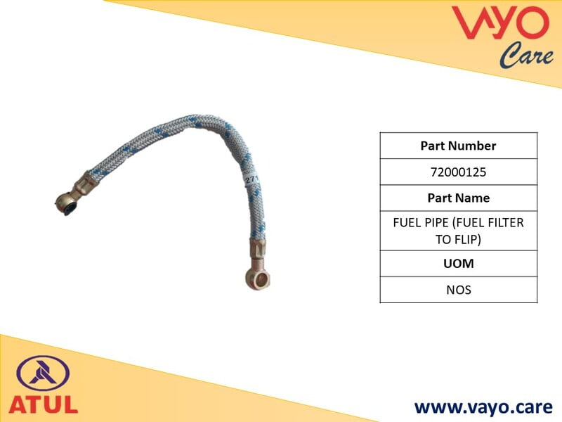FUEL PIPE (FUEL FILTER TO FIP) - 72000125 - GEM CARGO