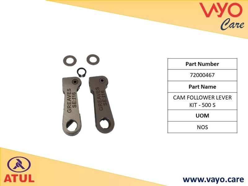 CAM FOLLOWER LEVER KIT - 500 S - 72000467 - GEM CARGO