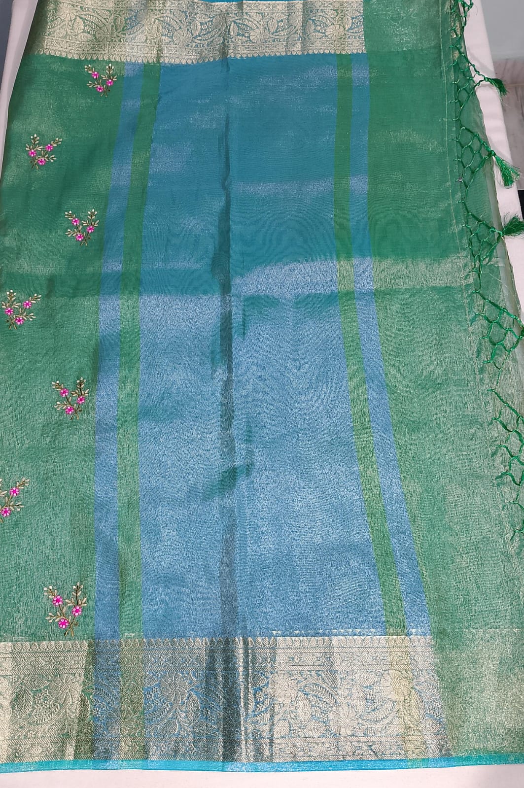 N755:Ready To Ship Beautiful Soft Tissue Silk Saree With Stitched Blouse N755:Ready To Ship Beautiful Soft Tissue Silk Saree With Stitched Blouse