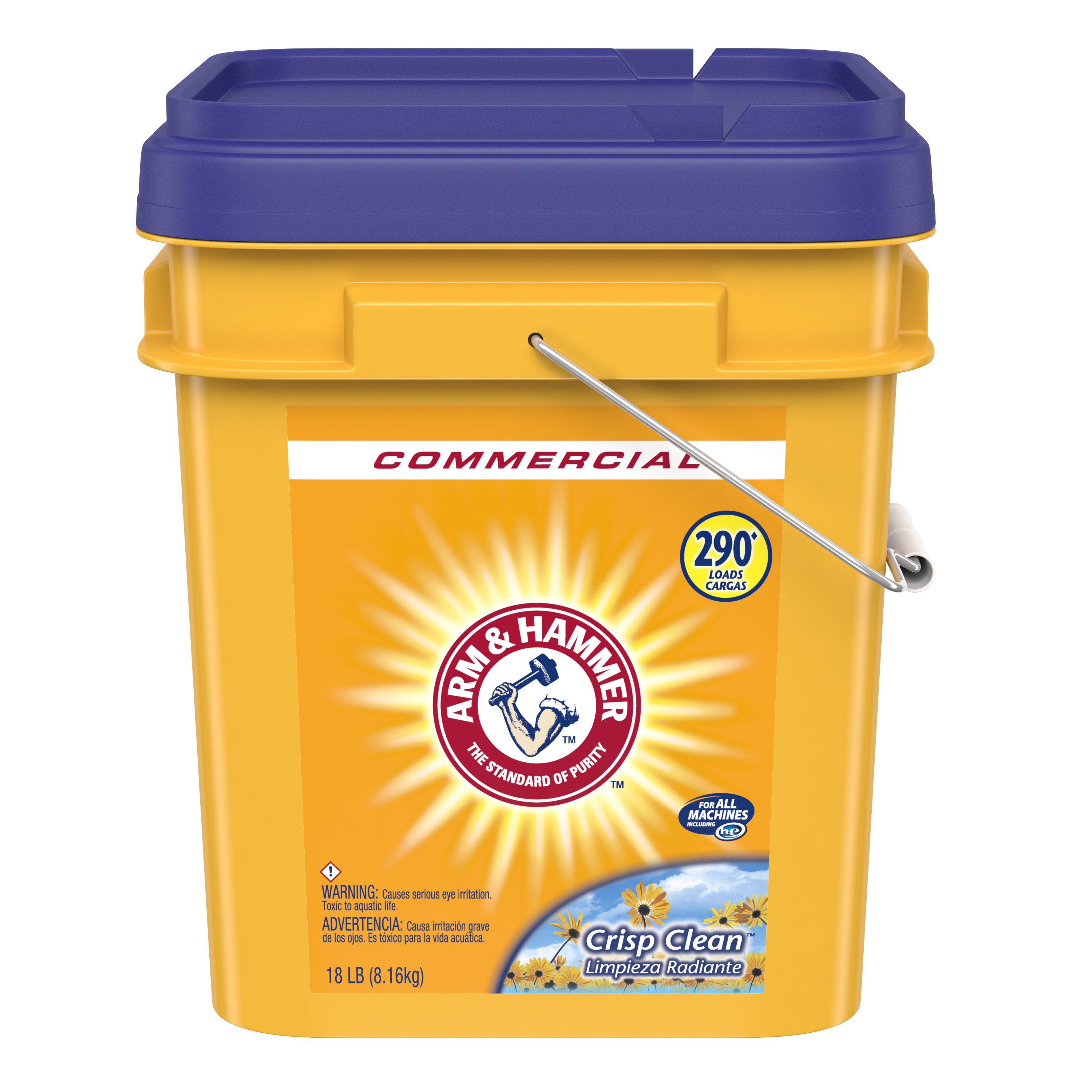 Church & Dwight Arm & Hammer Laundry Detergent Powder 18# 290 Loads Crisp Clean 1 Pail