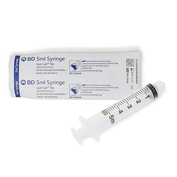 BD™ Luer-Lok™ General Purpose Syringe 5 mL Luer Lock Tip Without Safety
