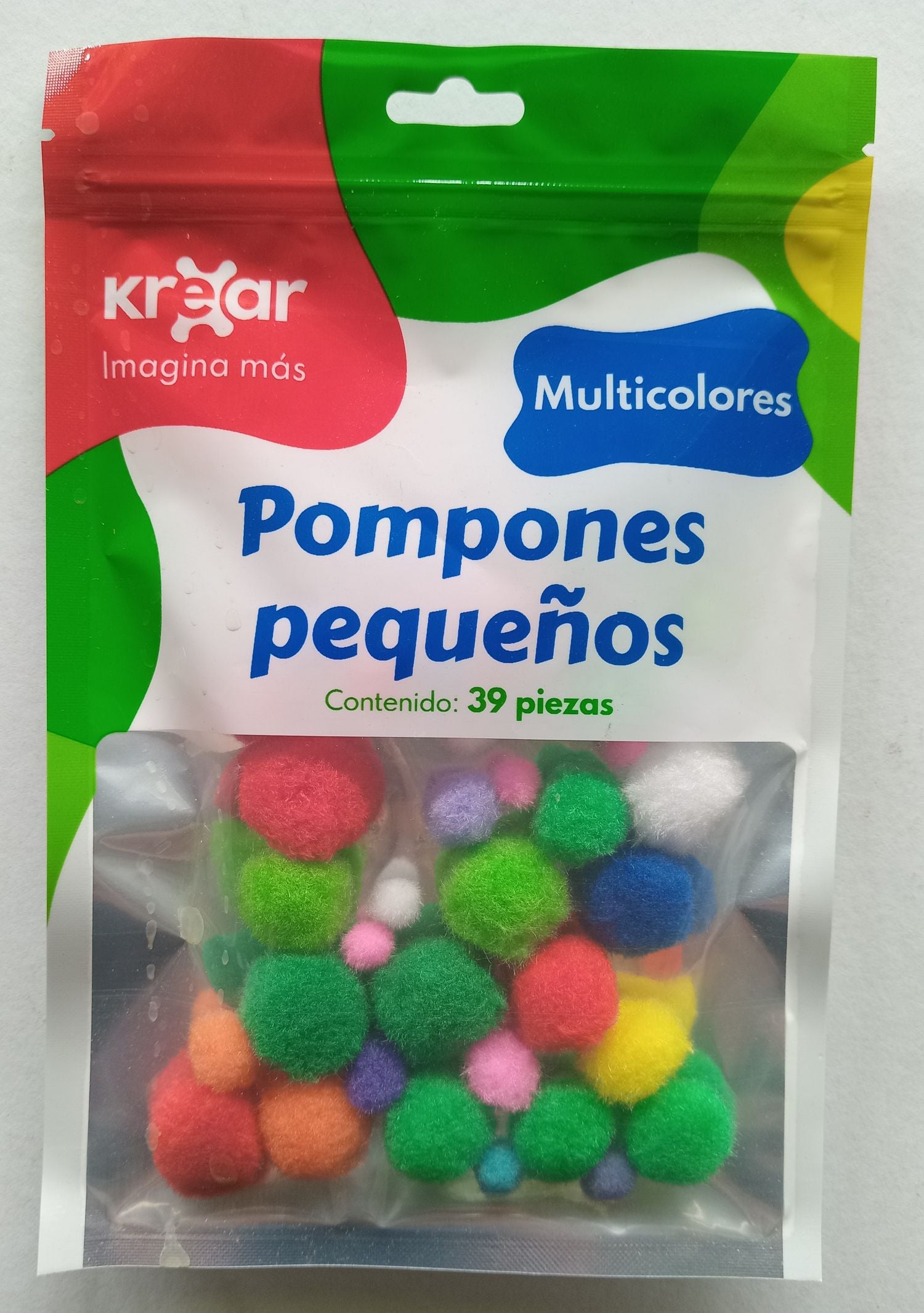 POM POM MULTICOLOR KREAR 39 PZAS PEQUEÑOS