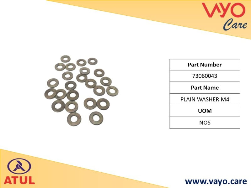 PLAIN WASHER M4 - 73060043 - GEM CARGO