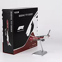 Qatar Airways 777-300ER A7-BEG (New Formula 1 livery, Luxurious packaging with stand)