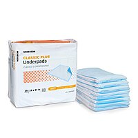 McKesson Classic Plus Disposable Underpad 23 X 24 Inch Fluff Mat Light Absorbency (BG/25EA)