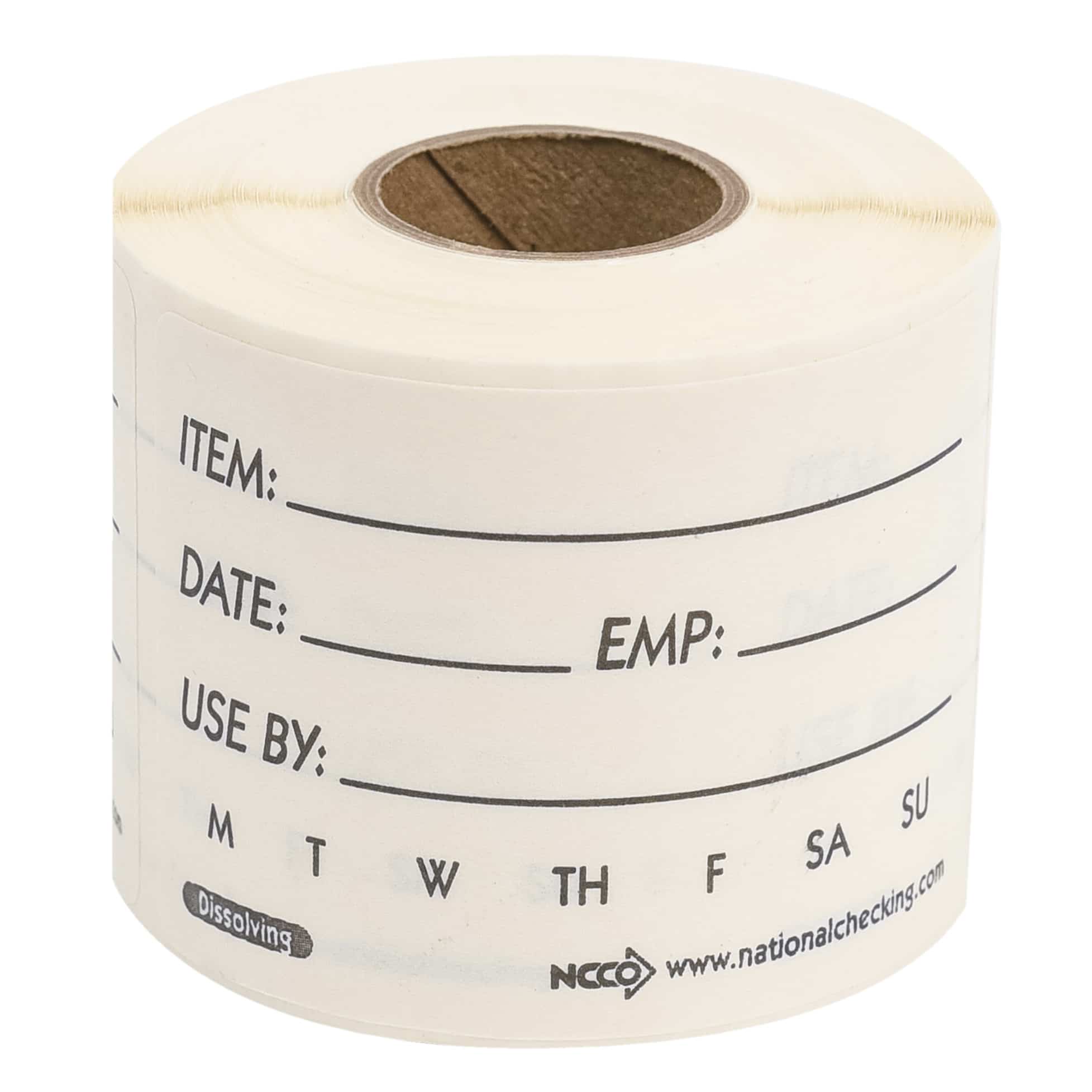 National Checking Dissolving Shelf Life Labels 2" x 3" 1 Roll