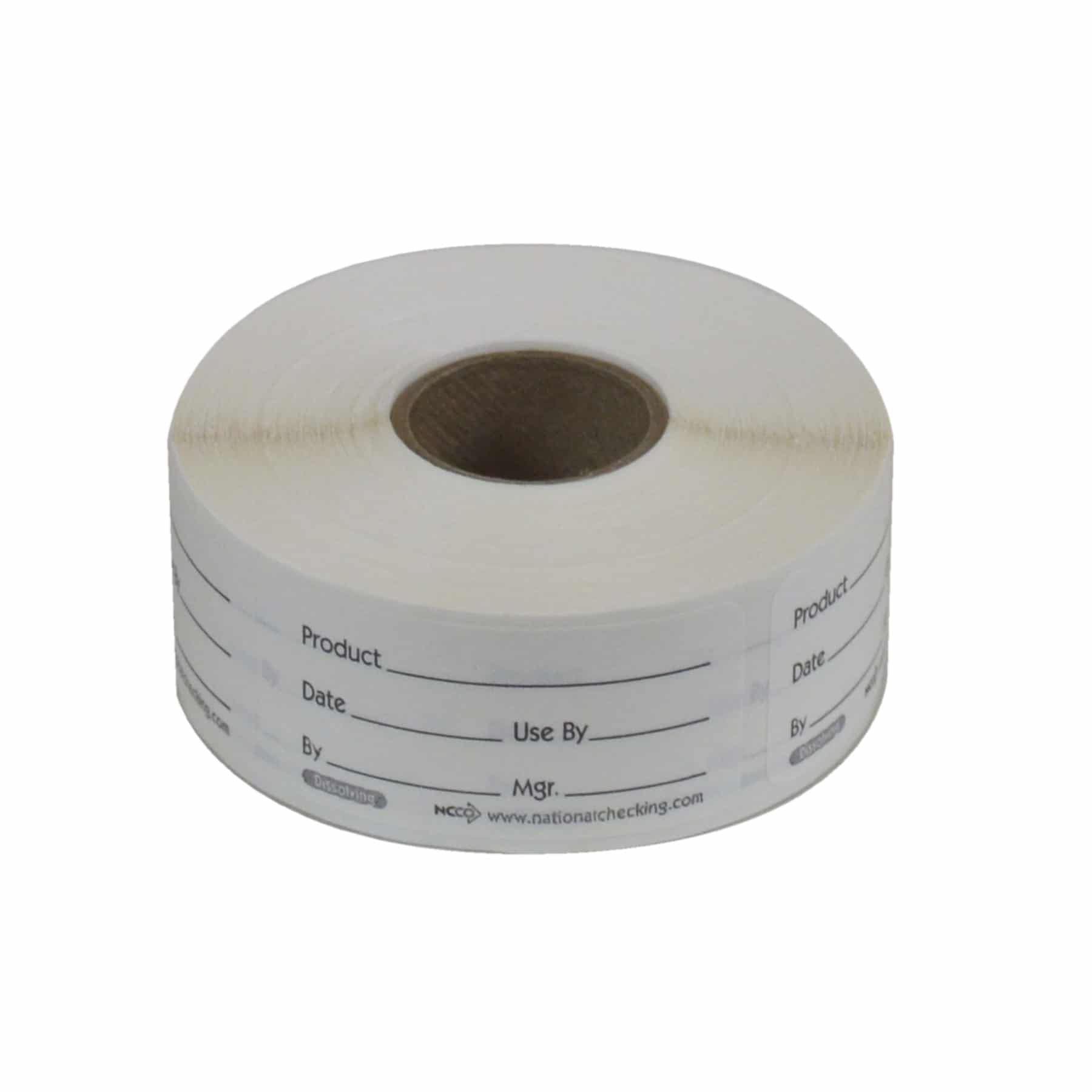 National Checking 1" x 2" Product Label Roll 500 Dissolving Labels 1 / cs