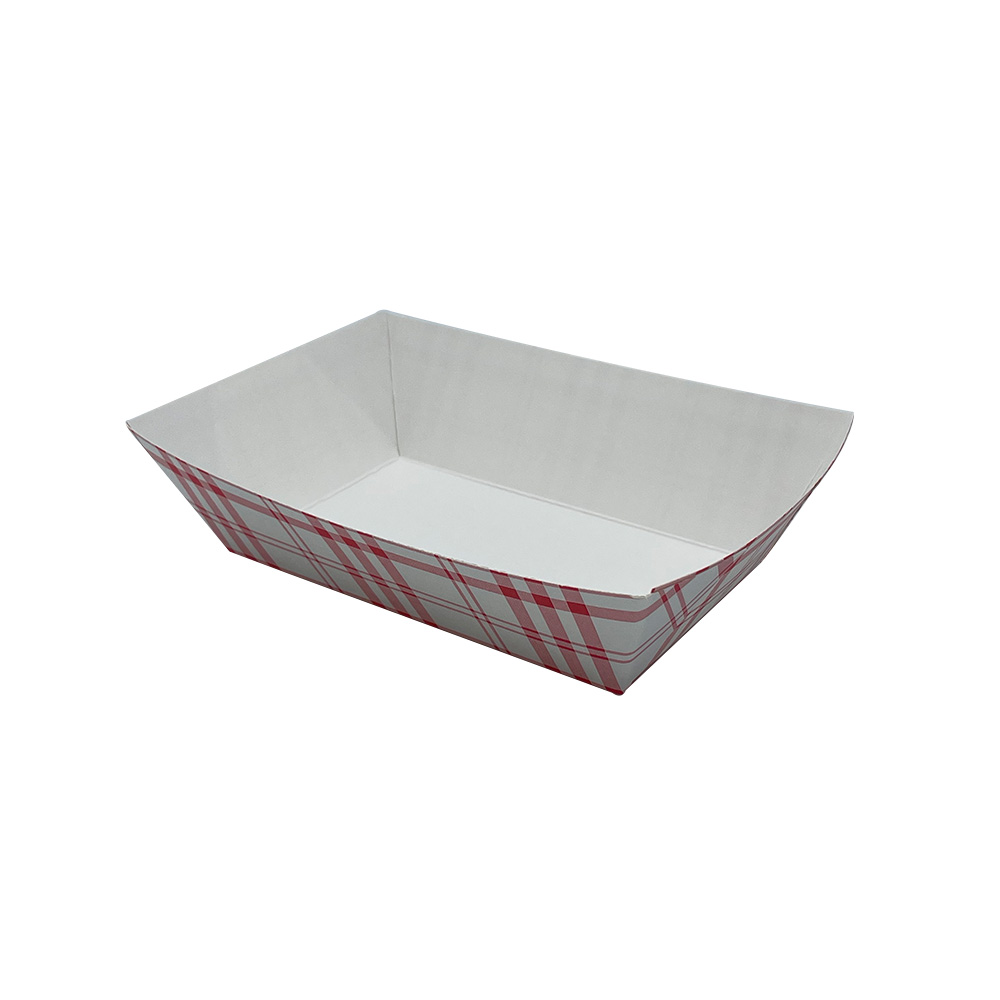 Nova 2lb Red Plaid Food Tray PFAS Free 4 / 250 cs