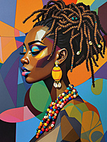 Mosaic of Strength - Vibrant Geometric Art Print (UNFRAMED)