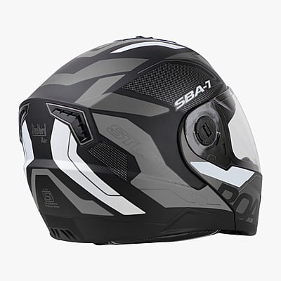 STEELBIRD SBA-7 ROAD MATT BLACK/GREY C/V (M)