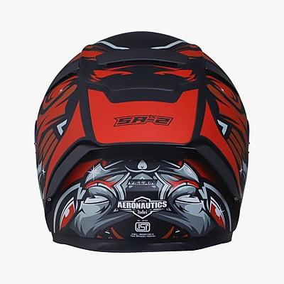 STEELBIRD SA-2 VILLAIN GLOSSY BLACK/RED C/V (L) + EXTRA CHROME VISOR