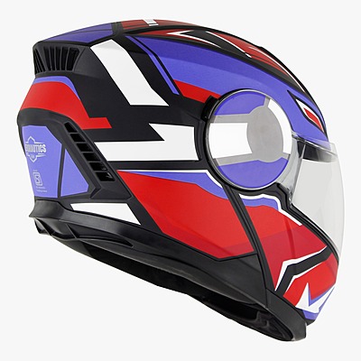 STEELBIRD SBH-40 ISS SPEED GLOSSY BLACK/F RED C/V 580 MM