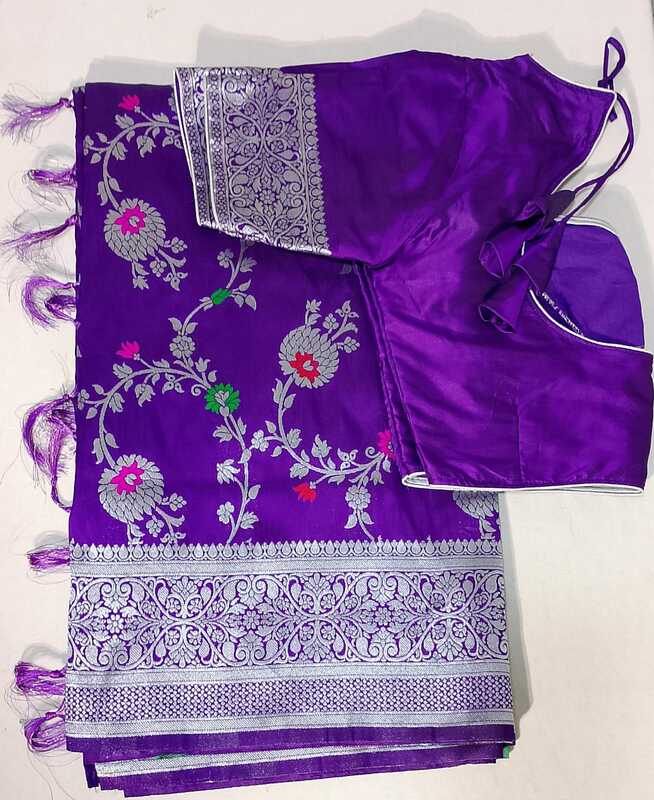 D162: Ready To Ship Beautiful Soft Silk Saree With Stitched Blouse